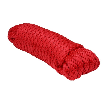 Extreme Max 3008.0133 Solid Braid MFP Utility Rope - 5/8" x 10', Red