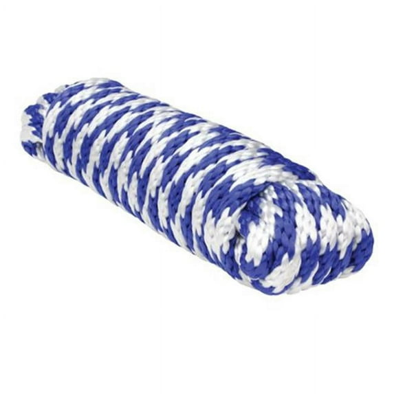 Extreme Max 3008.0211 Solid Braid MFP Utility Rope - 3/8" x 50', Blue / White