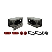 Extreme Max 5001.1352 Weld-On Stop/Tail/Turn Taillight Kit with License Plate Bracket and LED Lights for Trailers - Silver