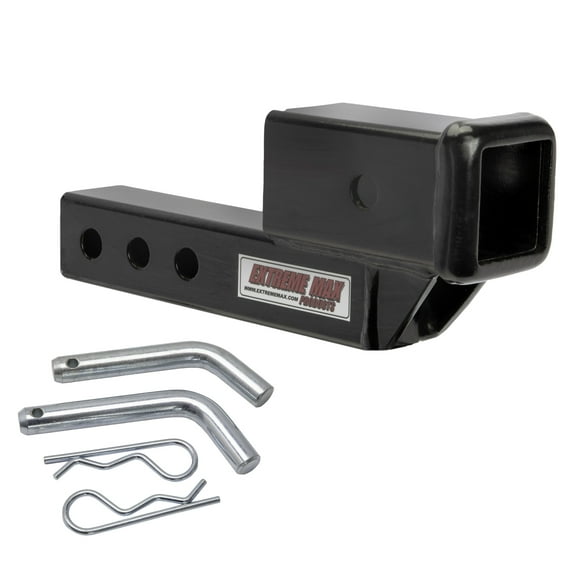 Extreme Max 5001.6507 Solid Shank Receiver Extension - 2" Rise, Includes Two Hitch Pins