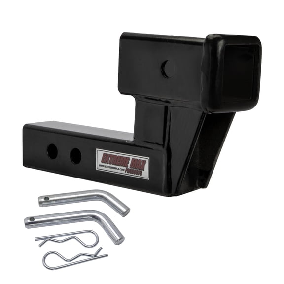 Extreme Max 5001.6509 Solid Shank Receiver Extension - 4" Rise, Includes Two Hitch Pins