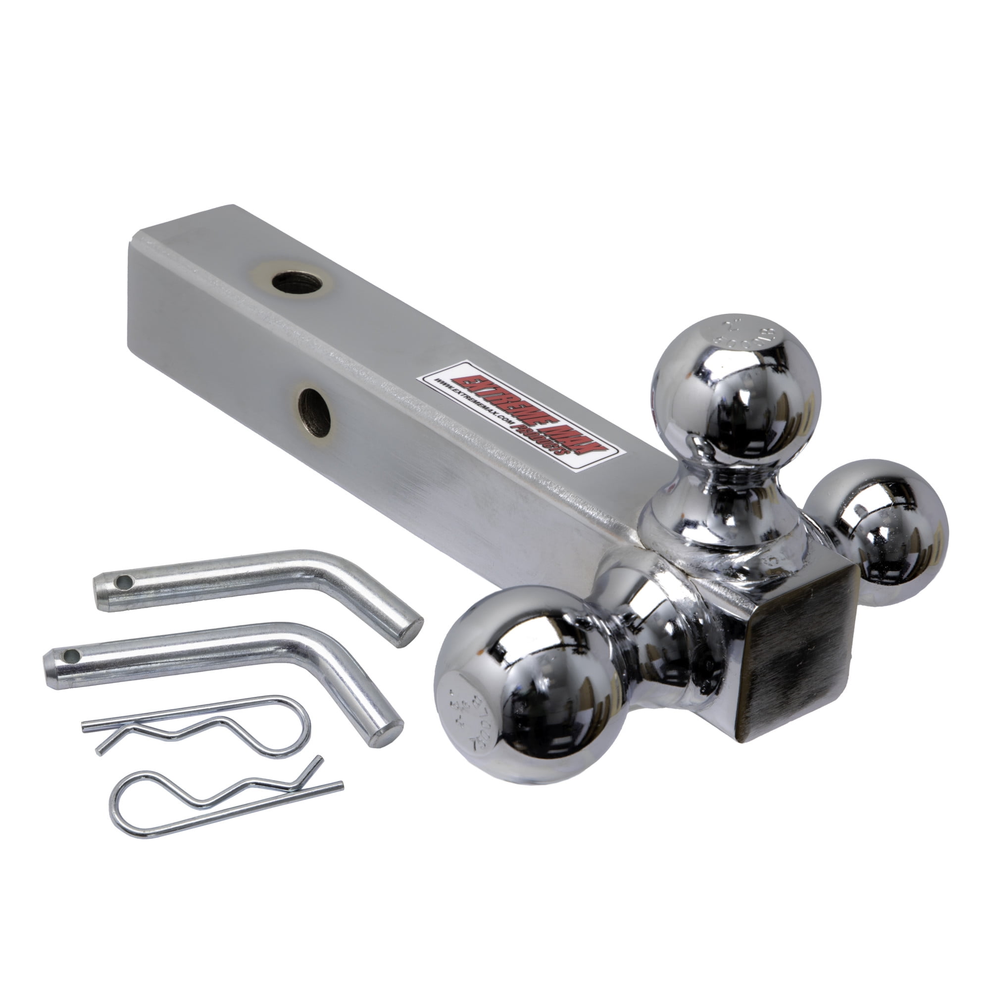 Extreme Max 5001.6532 Solid Shank Tri-Ball Hitch with 1-7/8", 2" & 2-5/16" Balls - Chrome