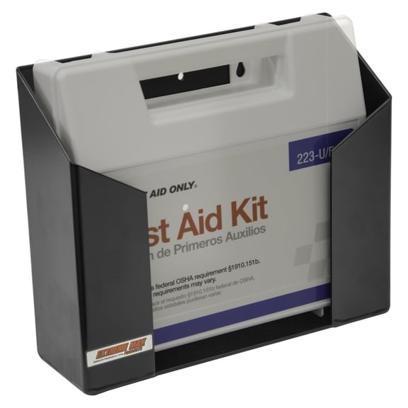 Extreme Max 5001.6607 Wall-Mount Aluminum First Aid Station for Race Trailer, Shop, Garage - Black