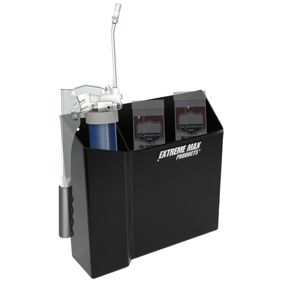 Extreme Max 5001.6612 Grease Gun Caddie for Race Trailer, Garage, Shop, Enclosed Trailer, Toy Hauler - Black