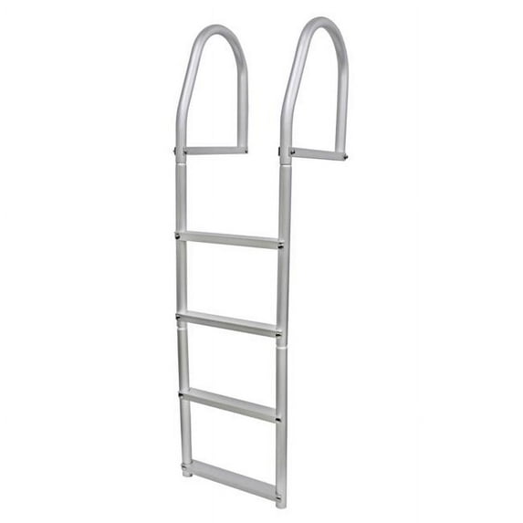 Extreme Max Weld-Free Fixed Dock 4-Step Ladder - Silver 4-Step