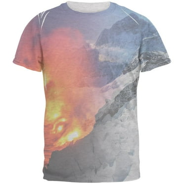 Extreme Nature Adventures Fire And Ice Mens T Shirt Heather White SM