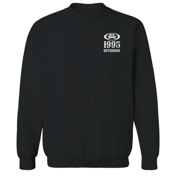 Extreme On The Brain 1995 Sktbrdng White Graphic Black Men's Cotton Pullover Sweatshirt
