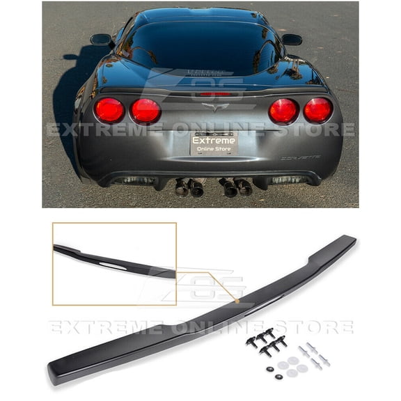 Extreme Online Store for 2005-2013 Chevrolet Corvette C6 All Models | EOS ZR1 Style ABS Plastic Matte Black Rear Trunk Lid Wing Spoiler with Hardware Included