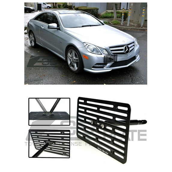 Extreme Online Store for 2010-2012 Mercedes Benz W212 E-Class 2Dr Coupe Models | EOS Version 2 Full Sized Front Bumper Tow Hook License Plate Relocator Mount Bracket