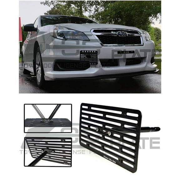 Extreme Online Store 2010-2014 Subaru Legacy | EOS Plate Version 2 Full Sized Front Bumper Tow Hook License Relocator Mount Bracket