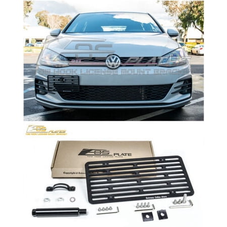 Extreme Online Store for 2018-2021 Volkswagen Golf & GTI MK7.5 VW | EOS Plate Version 2 Full Sized Front Bumper Tow Hook License Plate Relocator Mount Bracket