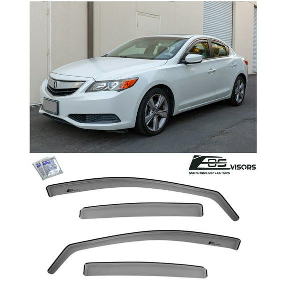 Extreme Online Store Fits All 2013-2021 Acura ILX | EOS Visors JDM in-Channel Style Smoke Tinted Side Vents Window Deflectors Rain Guards