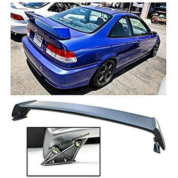 Extreme Online Store Honda Rear Wing Spoiler, ABS Plastic Black
