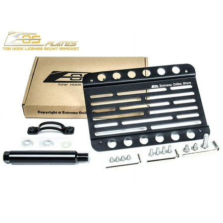 Extreme Online Store Replacement for 1989-1994 Porsche 911 Carrera 964 | EOS Plate Version 1 Mid Sized Front Bumper Tow Hook License Relocator Mount Bracket