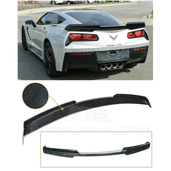 Extreme Online Store Replacement for 2014-2019 Chevrolet Corvette C7 All Models | Z06 Z07 Stage 2 Style Rear Trunk Lid Wing Spoiler (ABS Plastic - Painted Carbon Flash Metallic)&nbsp;