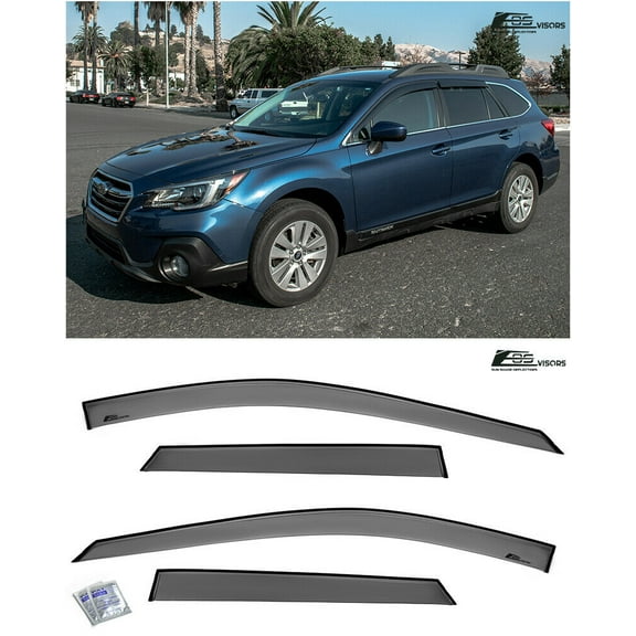 Extreme Online Store Replacement For 2015-2019 Subaru Outback Models | EOS Visors JDM Tape-On Style SMOKE TINTED Side Vents Rain Guard Window Deflectors DWV-V99
