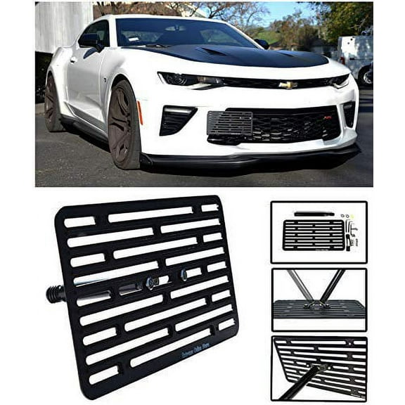 Extreme Online Store Replacement for 2016-Present Chevrolet Camaro RS SS ZL1 | EOS Plate Version 2 Full Sized Front Bumper Tow Hook License Plate Relocator Mount Bracket