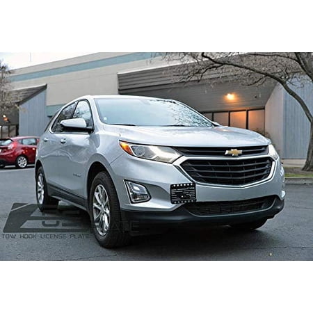 Extreme Online Store Replacement for 2018-Present Chevrolet Equinox Chevy | Full Sized Version 2 Front Bumper Tow Hook License Plate Relocator Mount Bracket EOS Plate Tow-449-V2