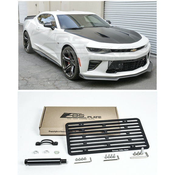 Extreme Online Store Replacement For 2016-Present Chevrolet Camaro SS Full Size Front Tow Hook License Bracket Tow-381-V2