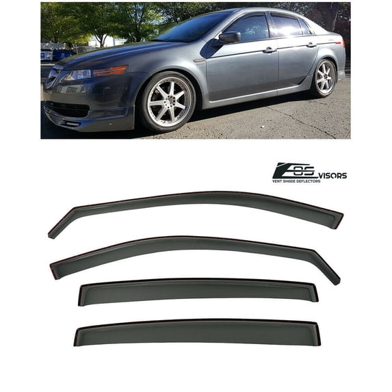 Extreme Online Store for 2004-2008 Acura TL | EOS Visors JDM in-Channel Style Smoke Tinted Side Vents Window Deflectors Rain Guard