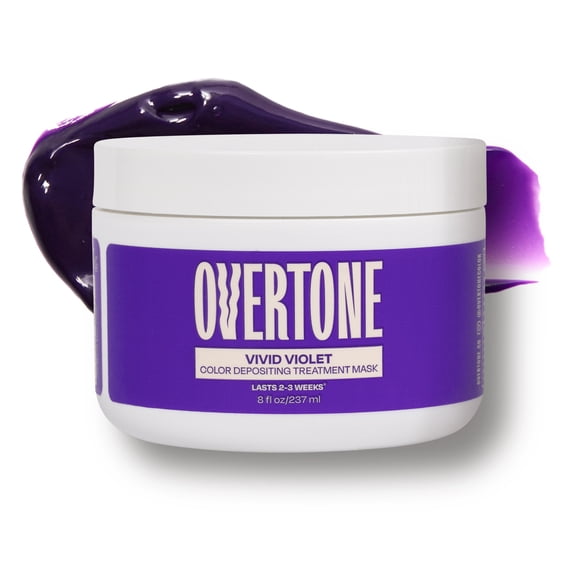 Overtone Temporary Haircolor Daily Color Glaze Conditioner, Vivid Violet, 4.5 oz