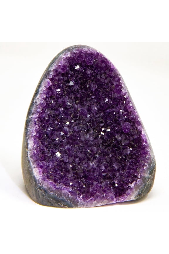 Amethyst Crystal Cluster - 1 to 1.5 lbs. Geode with Polished Edges. Includes a free BONUS 3" Selenite Wand