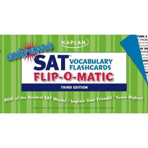 Pre-Owned Extreme SAT Flashcards Flip-O-Matic by Kaplan Paperback, English