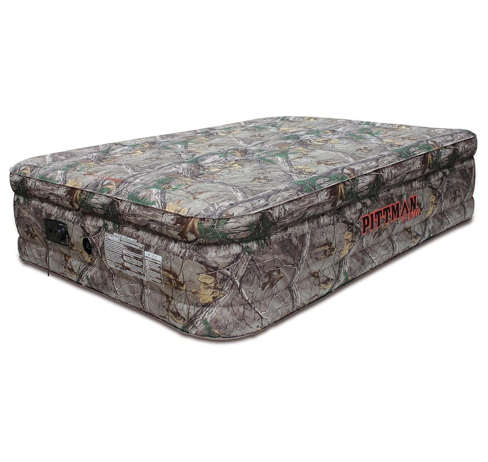 Extreme Series Indoor and Outdoor Waterproof Air Mattress with Built-in Electrical Air Pump, Queen 20-inches Tall, Realtree Camo Queen Size 20-inches Tall Realtree Camo