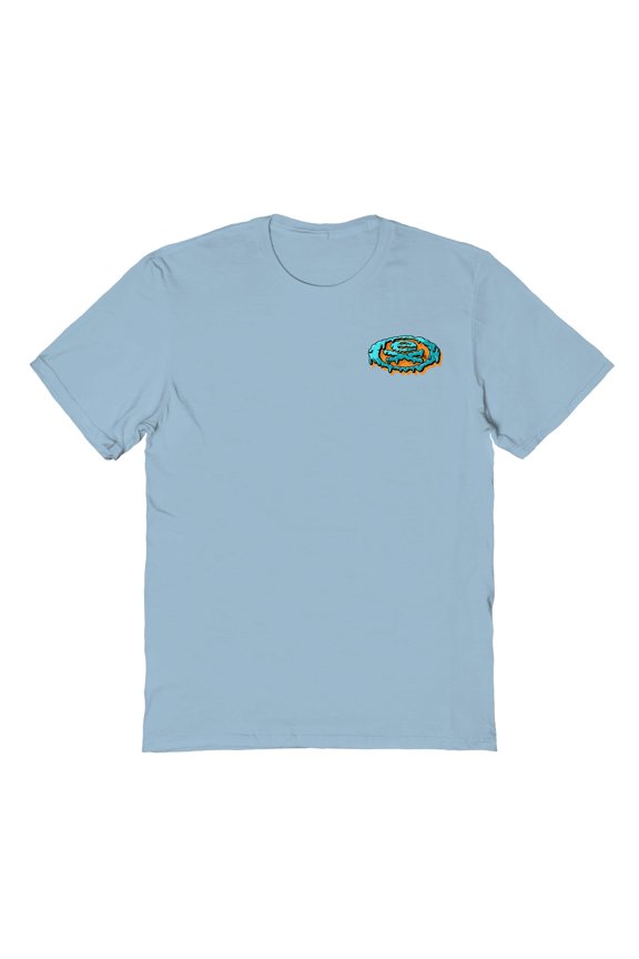 Skateboarding EX Melt Logo Graphic Light Blue Men's Cotton T-Shirt