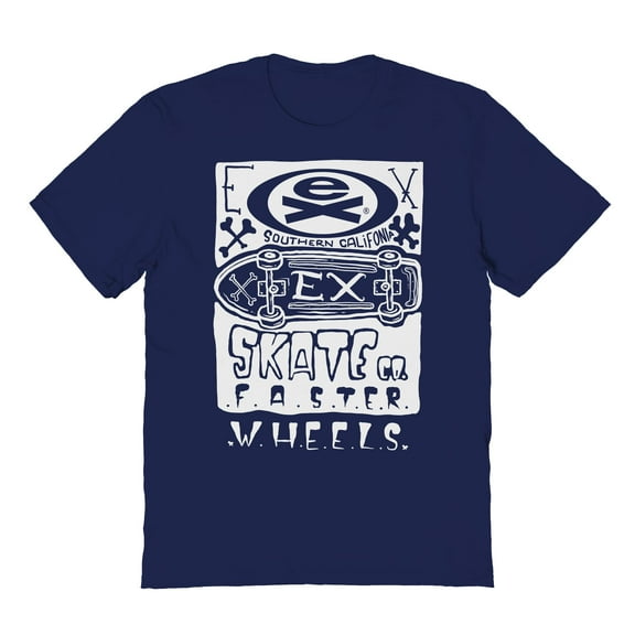 Extreme SoCal Wheels Skate Co Graphic Navy Men's Cotton T-Shirt