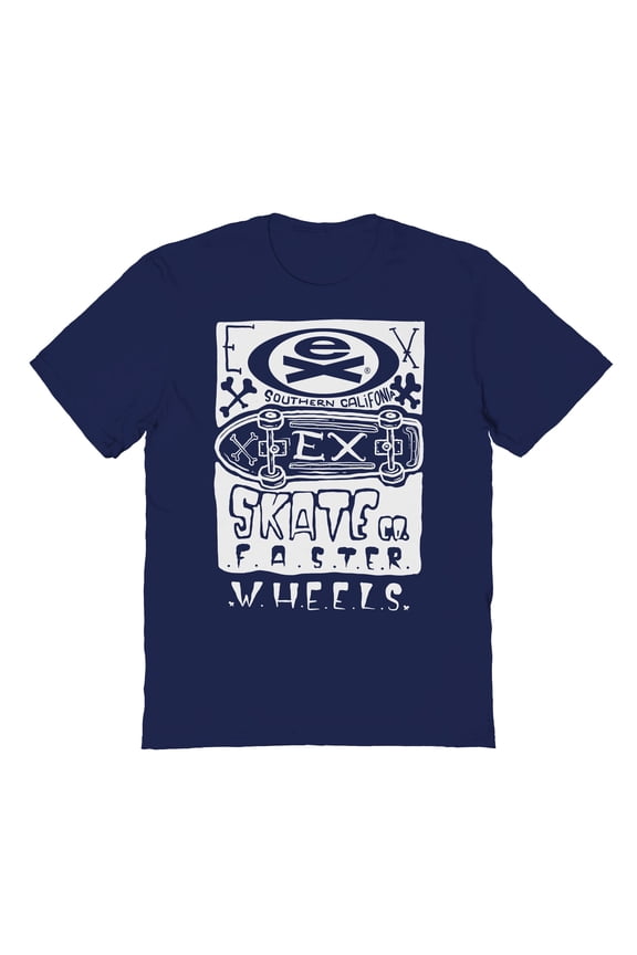SoCal Wheels Skate Co Graphic Navy Men's Cotton T-Shirt