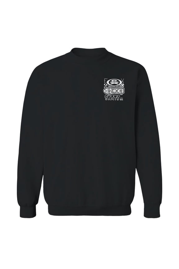 SoCal Wheels Skate Co Logo Graphic Black Men's Cotton Pullover Sweatshirt
