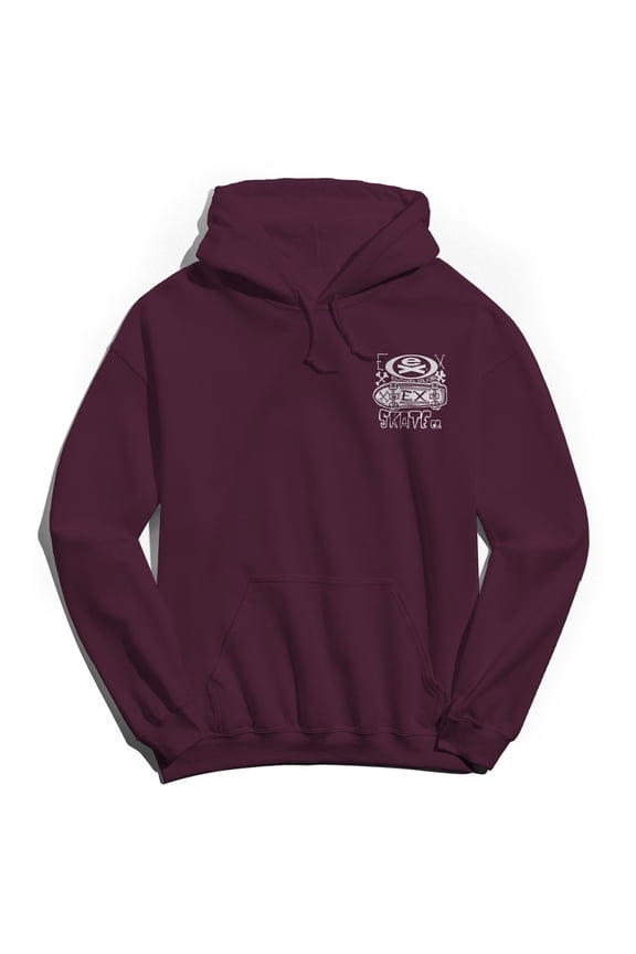 SoCal Wheels Skate Co Logo Graphic Maroon Men's Cotton Pullover Hoodie