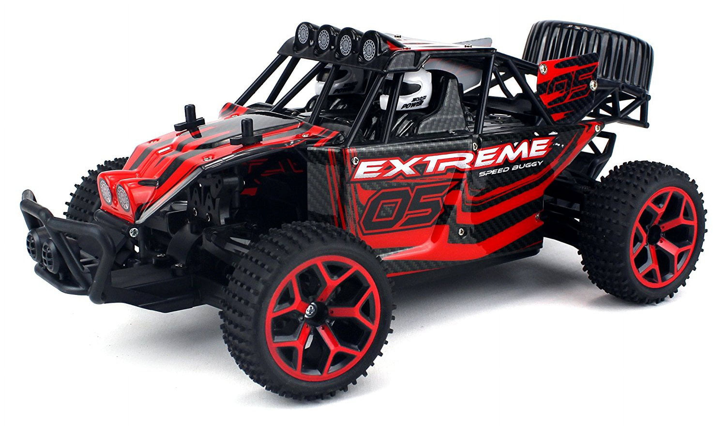 Extreme Speed Remote Control RC Truggy Truck Buggy 1 18 Scale 4 Wheel Drive 4WD Rechargeable w Working Front Suspension Colors May Vary