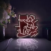 Extreme Sport Surfing Led Light Box, Dimmable Neon-Like Light Signs USB Power for Wall Decor Bedroom Decoration, Static Light WxH 11x11