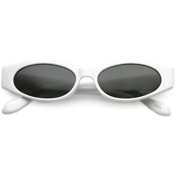 Extreme Thick Oval Sunglasses Neutral Colored Lens 53mm (White / Smoke)