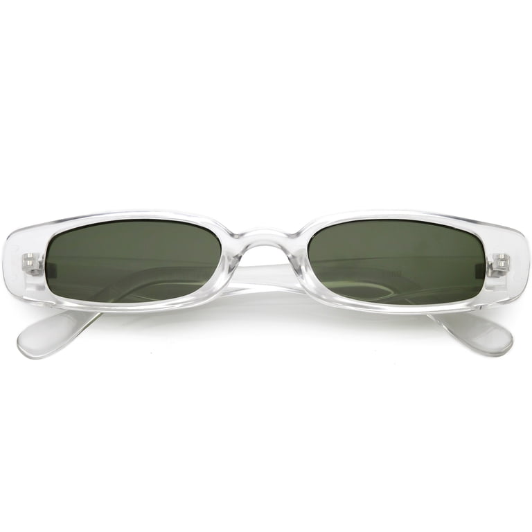 Extreme Thin Small Rectangle Sunglasses Neutral Colored Lens  display picture 1