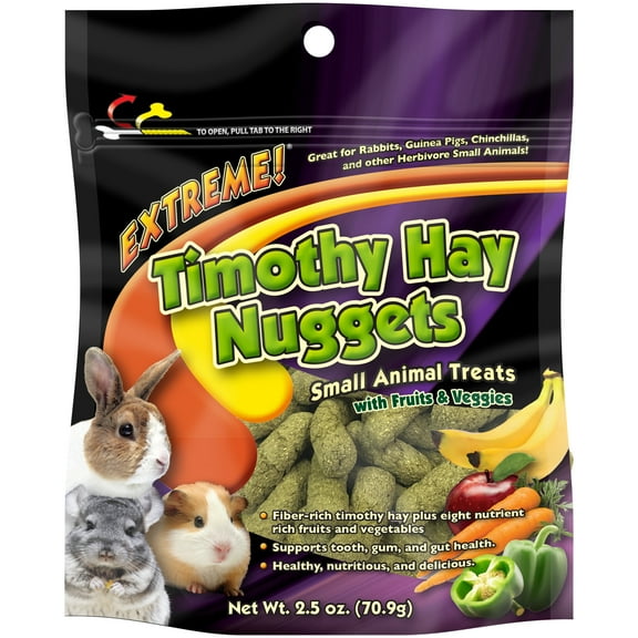 Extreme Timothy Hay Nuggets, Small Animal Treats, 2.5 oz