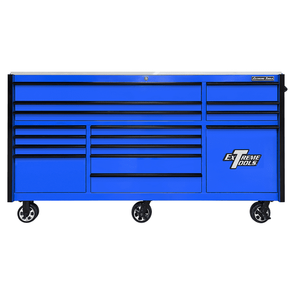 Extreme Tools 25th Anniversary Edition RX Series 84"W x 30"D Triple Bank Roller Cabinet with Power Tool Drawer