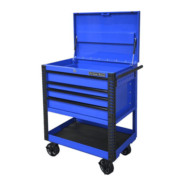 Extreme Tools 33" 4DR DELUXE CART W BUMPERS BLUE W/BLACK