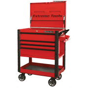 Extreme Tools 33 4-Drawer Deluxe Tool Cart w/Bumpers, Red w/Bla