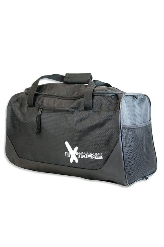 Unisex Gym Duffle, 19.5" Long (Black/White)