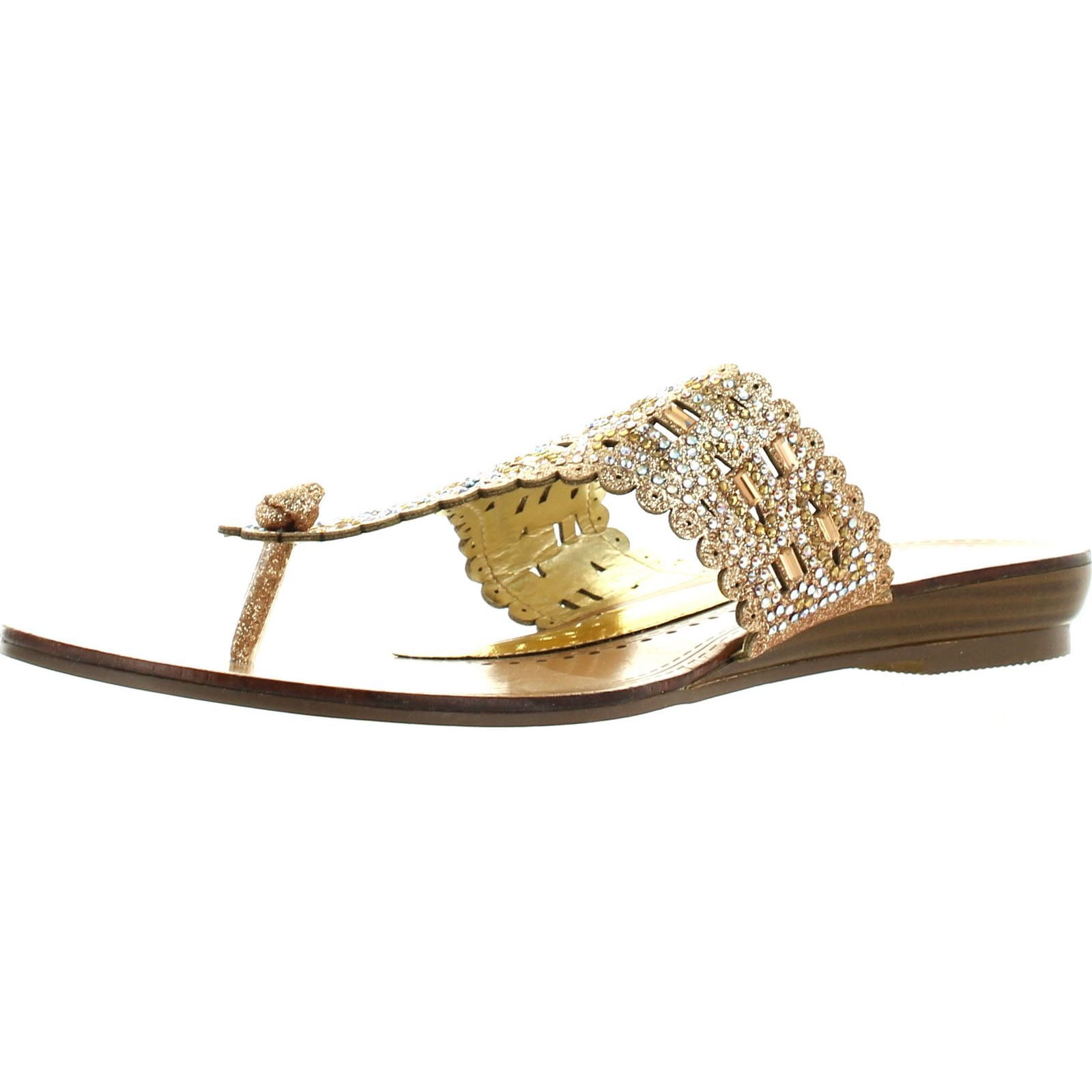 Extreme Womens Sima Fashion Glitzy Flip Flop Sandals, Gold, 8