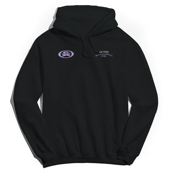 Extreme Worldwide Logos EX1995 Skateboarding Graphic Black Men's Cotton Pullover Hoodie