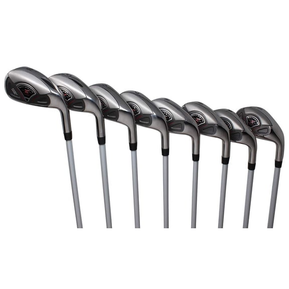 Extreme X7 High MOI +2 inch Over XL Big & Tall Men's Complete 8-Piece Iron Set (4-SW) Right Handed Regular R Flex Graphite Shafts (Tall 6'3"+ / +2" Over) with Jumbo Black Pro Velvet Grip
