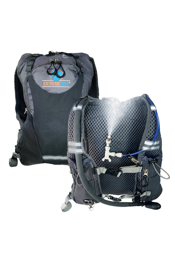 2 Liter Misting Hydration Backpack – Personal Water Mister (Gray, Large)