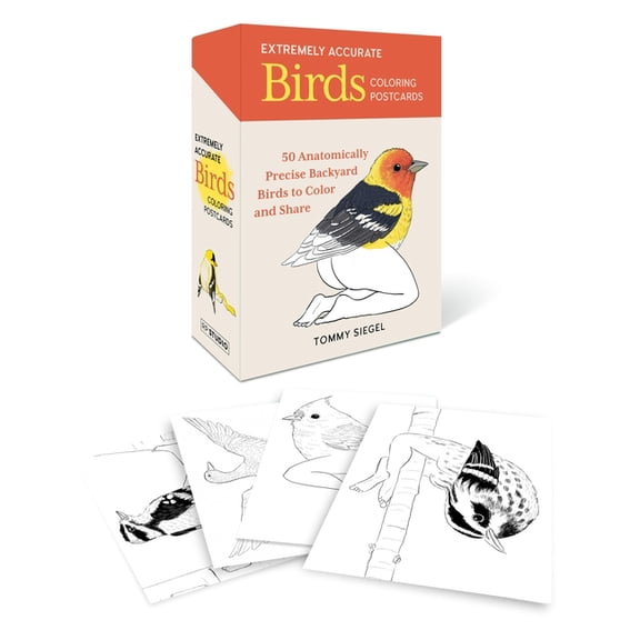 Extremely Accurate Birds Coloring Postcards: 50 Anatomically Precise Backyard Birds to Color and Share, (Hardcover)