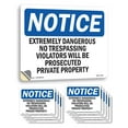 thumbnail image 1 of Extremely Dangerous No Trespassing Violators OSHA Notice Vinyl Decal Label 5 Inch x 3.5 Inch - 10 Pack, 1 of 6