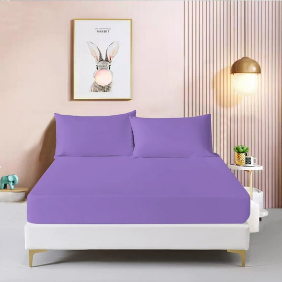 Extremely soft 1PC Single Fitted Sheet Deep Pocket Wrinkle Free Stain Resistant