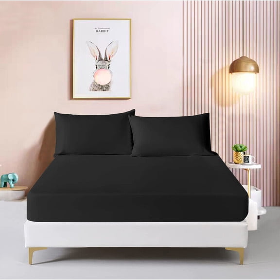 Extremely soft 1PC Single Fitted Sheet Deep Pocket Wrinkle Free Stain Resistant